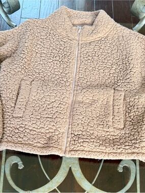 Express Plush Teddy Sherpa Jacket - Camel